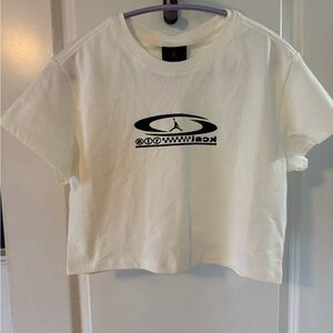 Jordan White Tee with Black Retro Logo